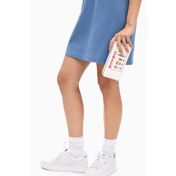 New Coach CU382 Long Zip Around Wallet with Boardwalk Graphic Chalk Multi - Picture 4 of 5